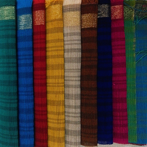 Plain Multicolour Poly Chanderi Fabric
