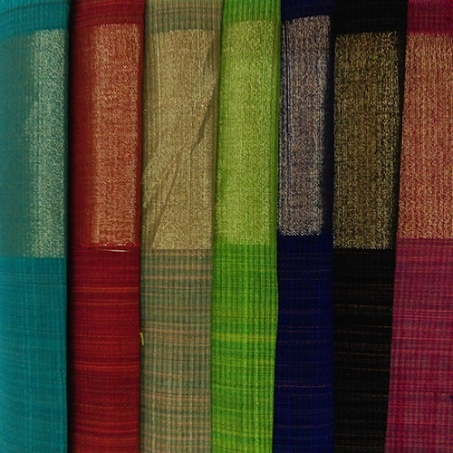 Plain Multicolour Poly Chanderi Fabric