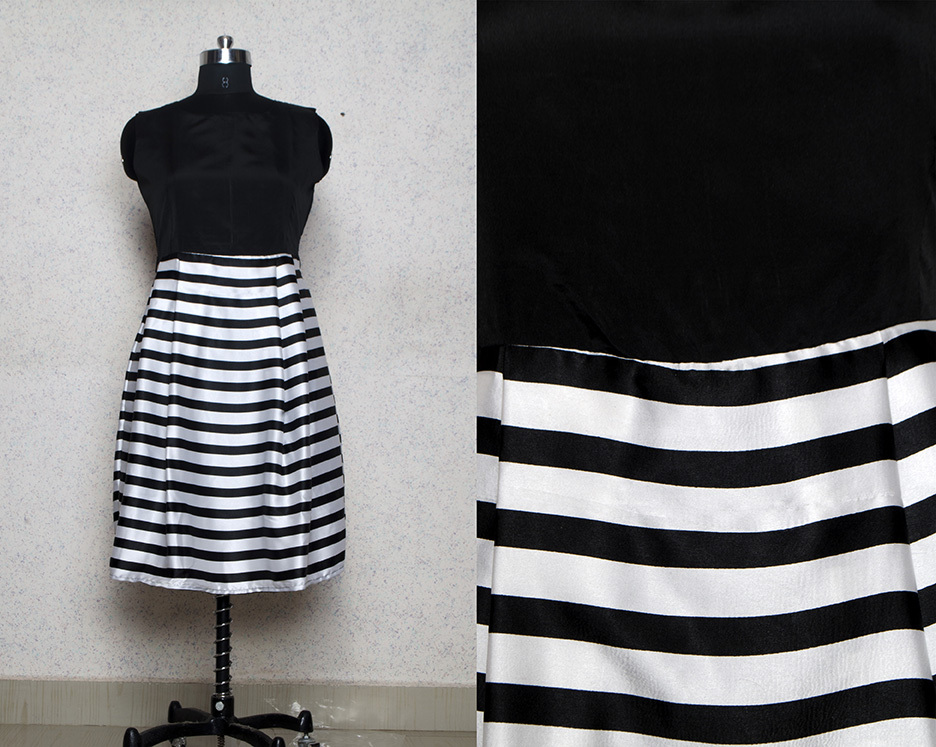 Stylish Western Dress - Taffeta, 37-38 Inch Length, Black, Printed, Sizes: S, M, L, Xl, Xxl | Washable, No Fade, Sleeveless Design For All Season