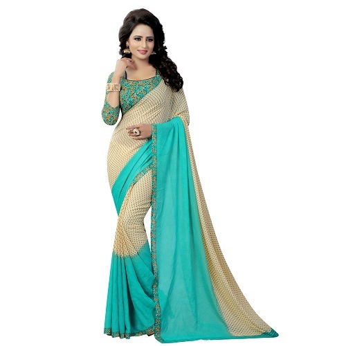 Georgette Saree - Art Silk Fabric, Multi-colors With Printed Pattern | All-season Wear For Rainy, Spring, Summer, And Winter