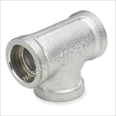 Silver Stainless Steel Socket Weld Tee Fitting 304L