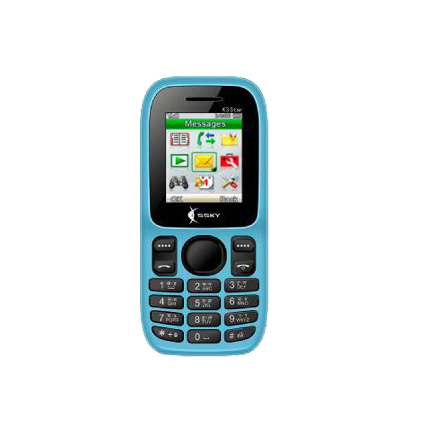 Ssky K3 Star Feature Phone - 1.8 Inch Dual Sim, 1.3 Mp Camera, Wireless Fm Radio, 3 Led Torch Lights, 1050mah Battery With 24 Day Backup