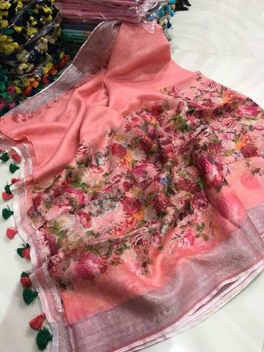 कॉटन लिनन साड़ी