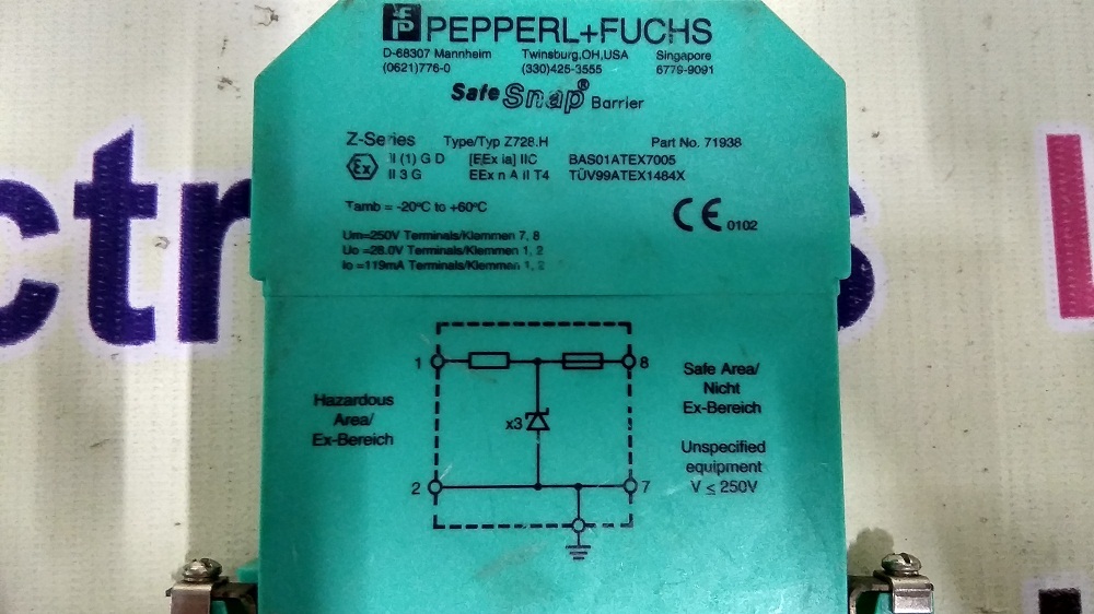 Peppel Fuchs Barrier - Plastic, 20x15x10mm, Teal | 24v Voltage Rating, 1a Current Rating, Signal Isolation And Protection In Industrial Control Systems