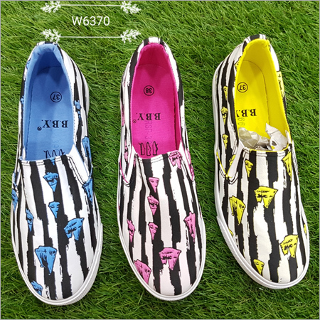 Imported Ladies Canvas Shoes - Size 35-40 | Tough Non-Slip Sole, Anti-Fatigue Technology, Easy to Clean, Digital Print Design