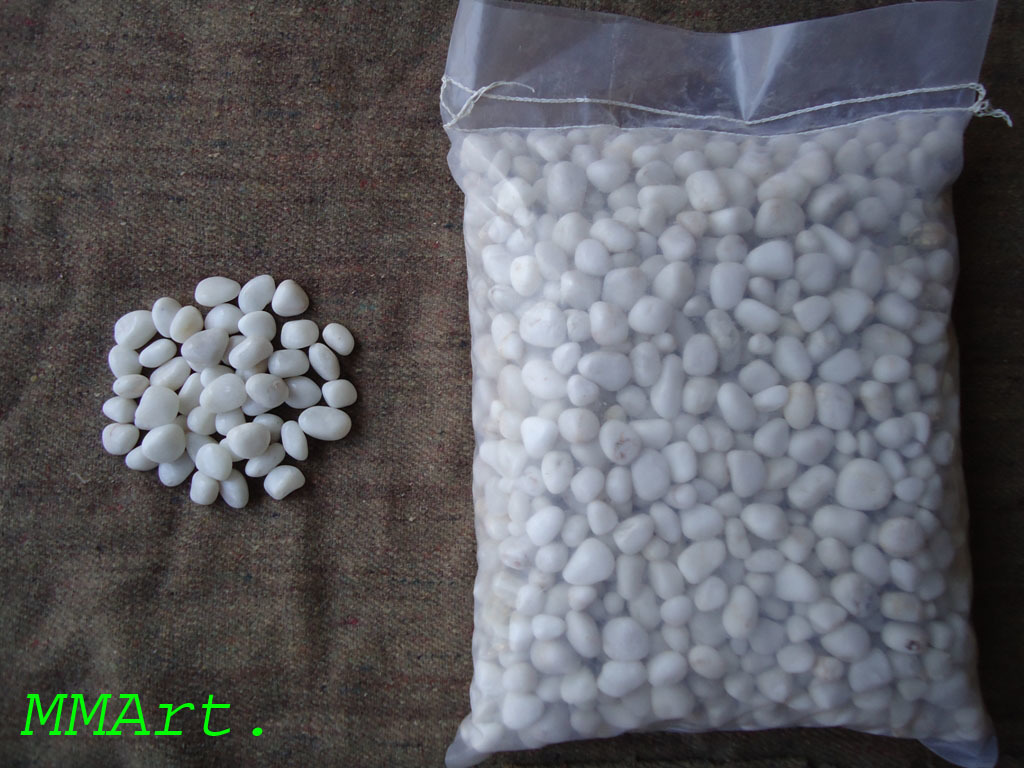 High Polished Small Round Snow White Quartz Pebbles For Home Decor - Artificial Stone Type: Solid Surface