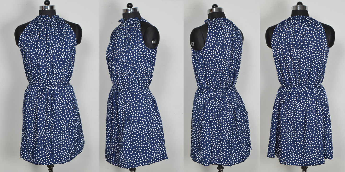 Stylish Western Dresses - Crepe, Sleeveless, Length: 36-37 Inch, Size: S-xxl, Color: Blue, Printed Pattern | Washable, No Fade, All Season