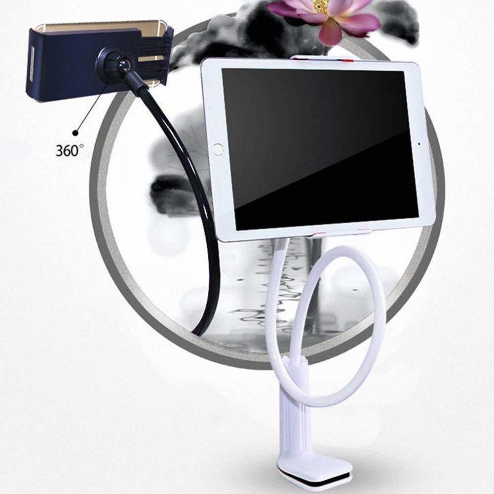 Mobile Stand - Solid Abs + Pvc + Silicone + Aluminum Alloy, 80cm Length, Glossy White Surface, 360â° Rotating Adjustable Holder, Compatible With Most Phones And Tablets