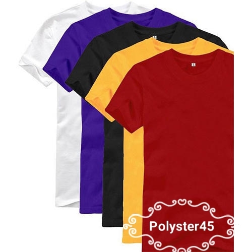 Polyester/lycra T-shirt - 100-110 Gsm, S To Xl Sizes, O-neck Collar, Plain Pattern, All Colors Available