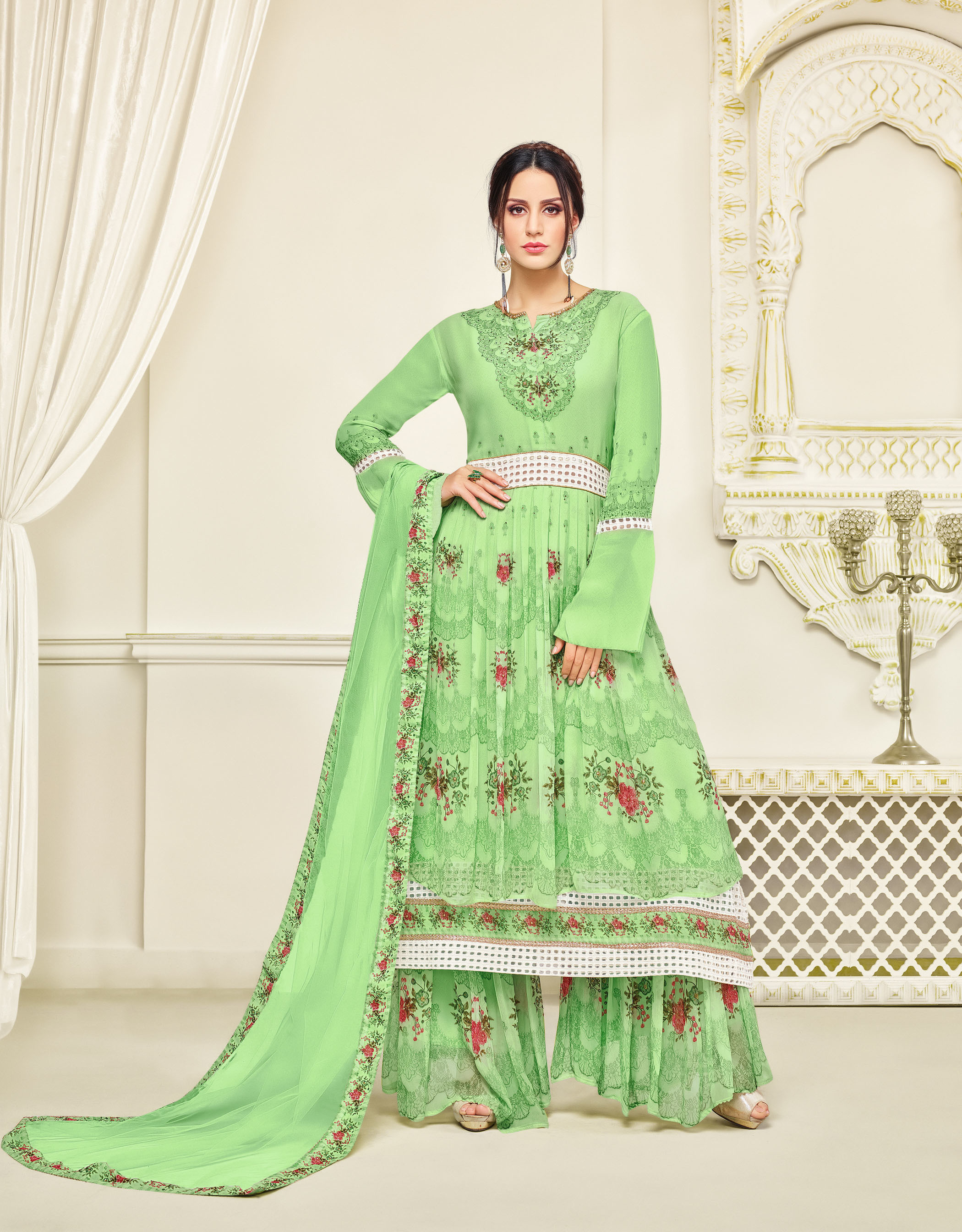 As Per Image Designer Sharara Suit