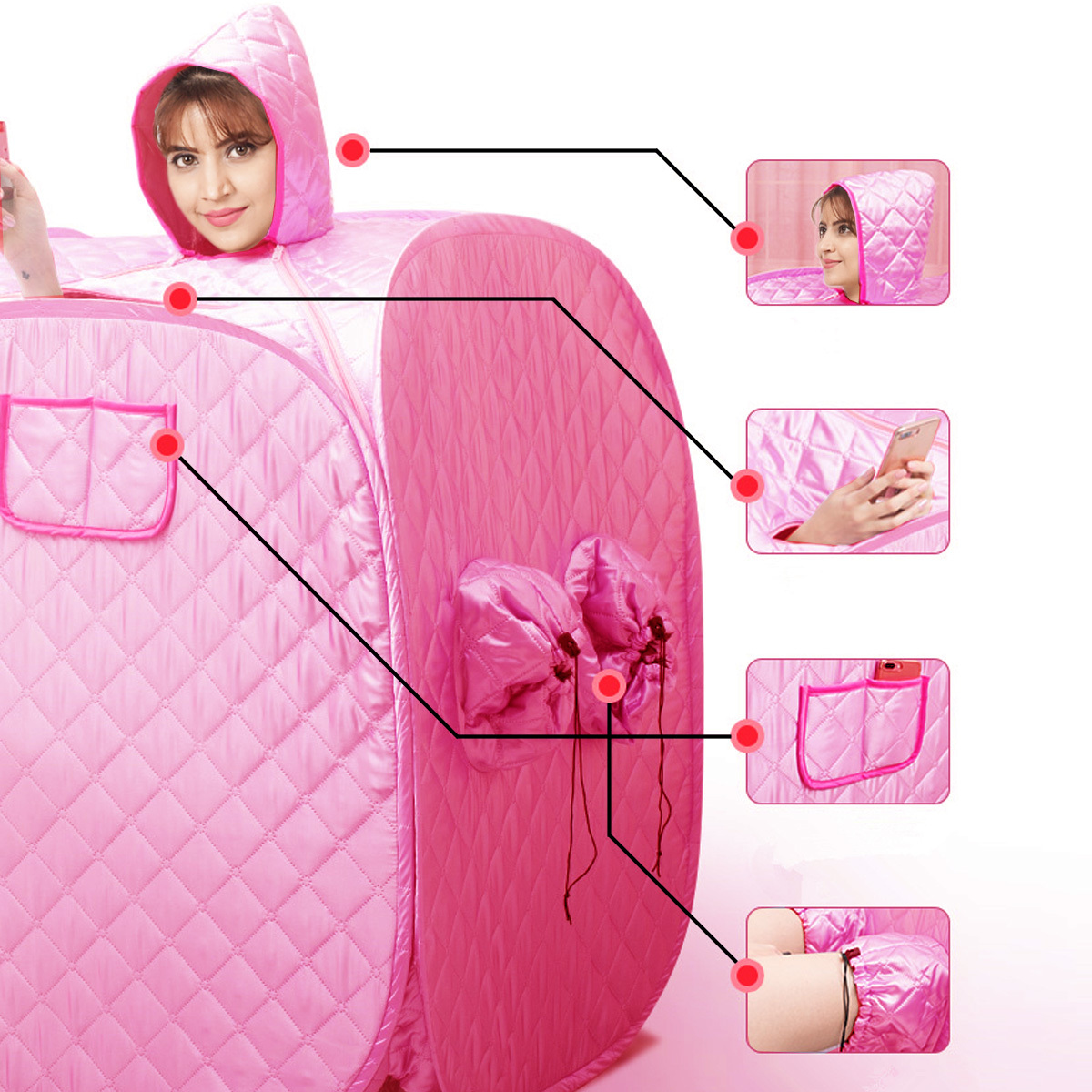 Steam Sauna Cube Steam Foot Relax Slimming Improves Blood Circulation Cabin