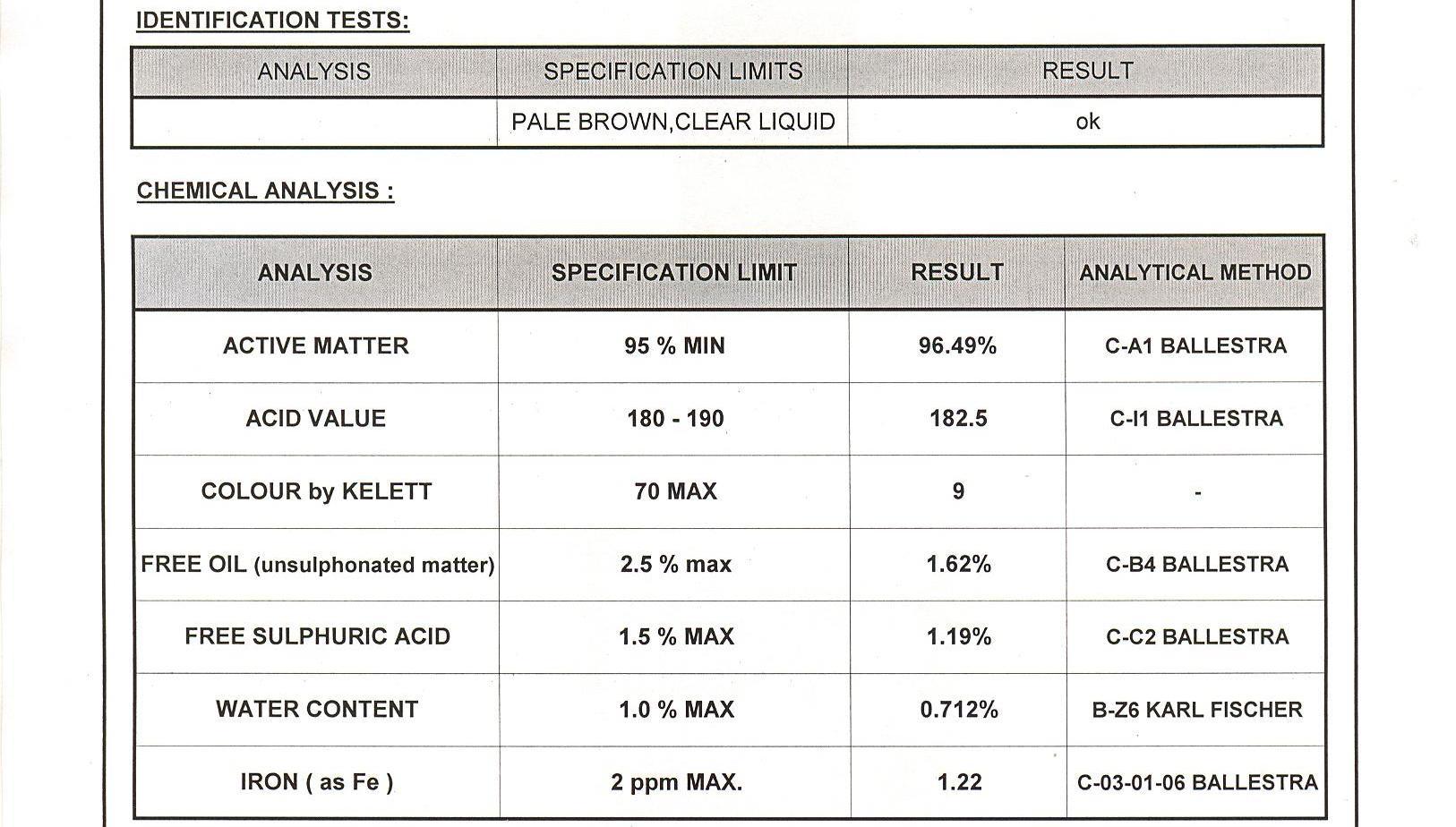 Othe Linear Alkyl Benzene Sulphonic Acid