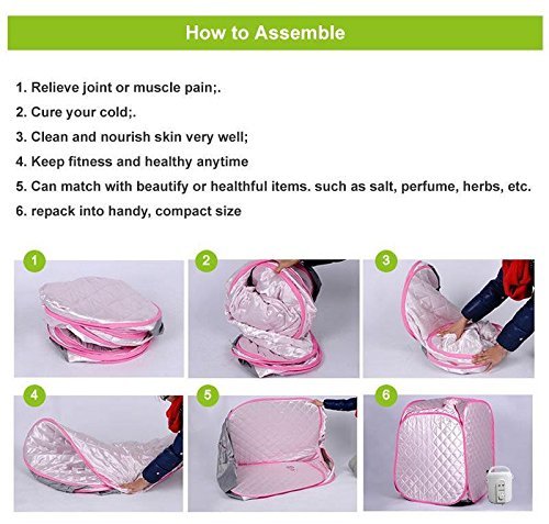 Portable Steam Bath - Fabric And Plastic, 33.07x33.07x40.55 Inch, Silver | Improve Blood Circulation, Reduce Stress, Relaxes Brain