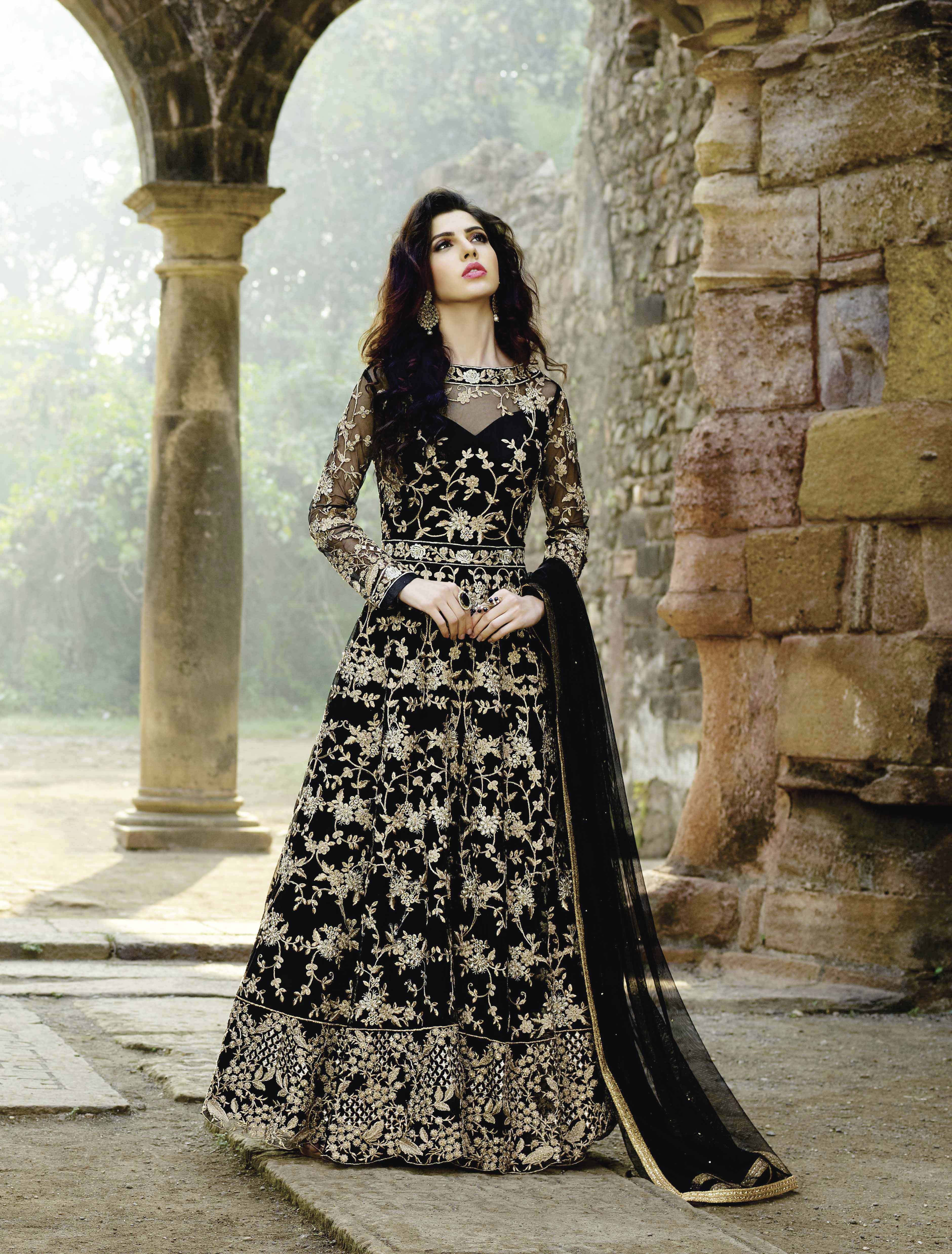 Bridal Anarkali Suit - Premium Georgette Top, Santoon Bottom, Chiffon Dupatta, Heavy Embroidery Work - Elegant Indian Ethnic Wear For Weddings