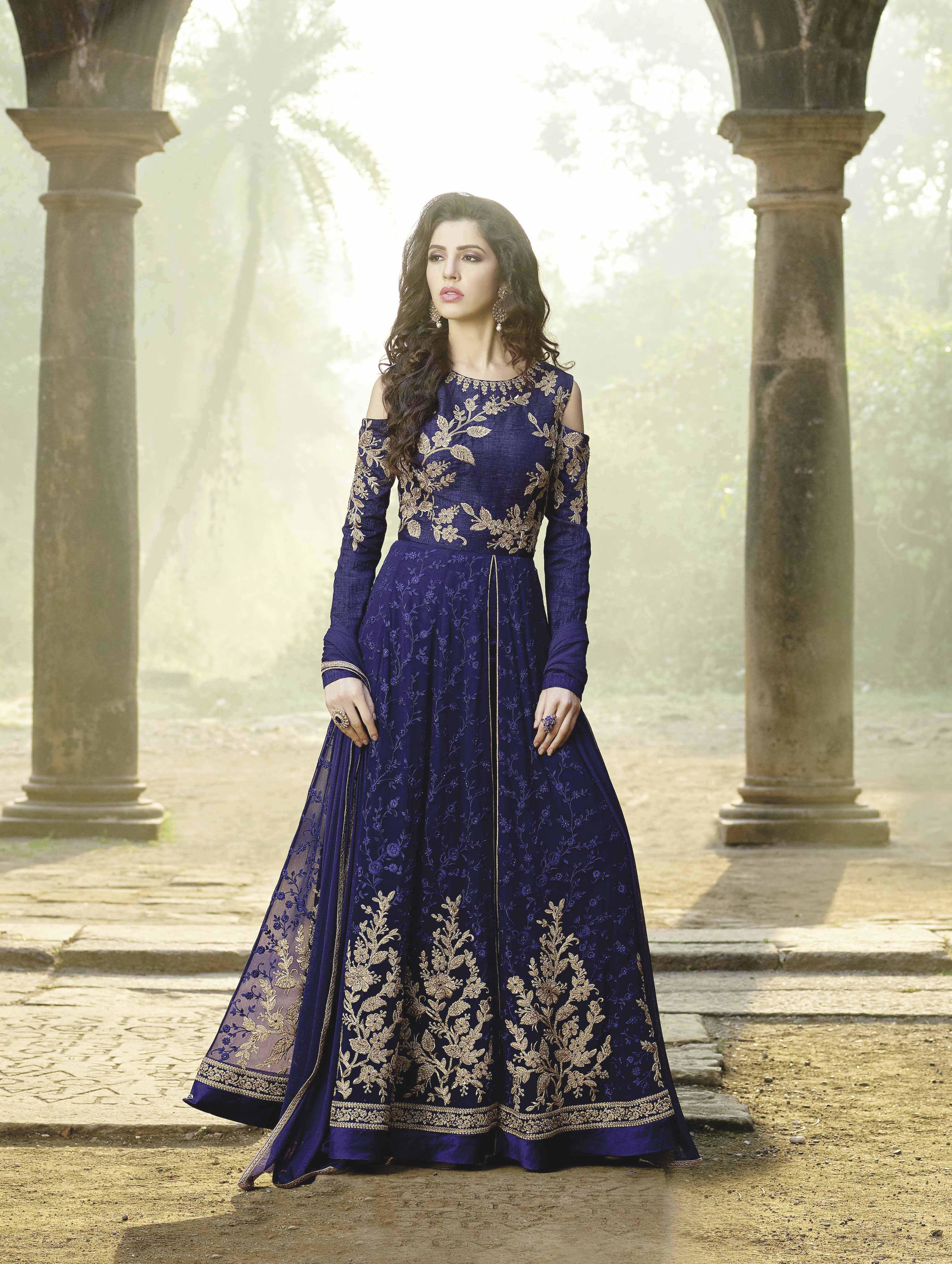 Bridal Anarkali Suit - Premium Georgette Top, Santoon Bottom, Chiffon Dupatta, Heavy Embroidery Work - Elegant Indian Ethnic Wear For Weddings