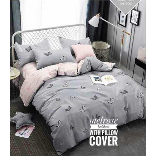 Grey Melrose Pillow Cover Bedsheet