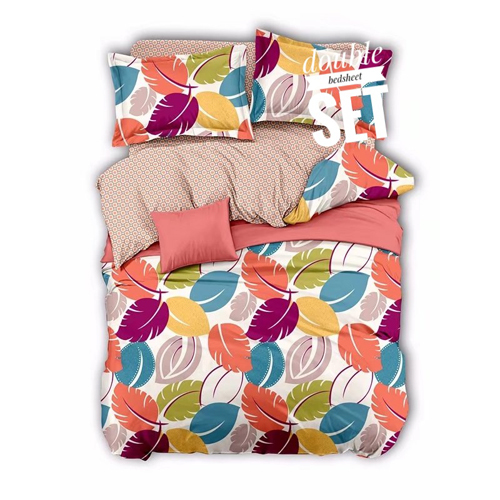 डबल डिज़ाइनर प्रिंट बेडशीट सेट