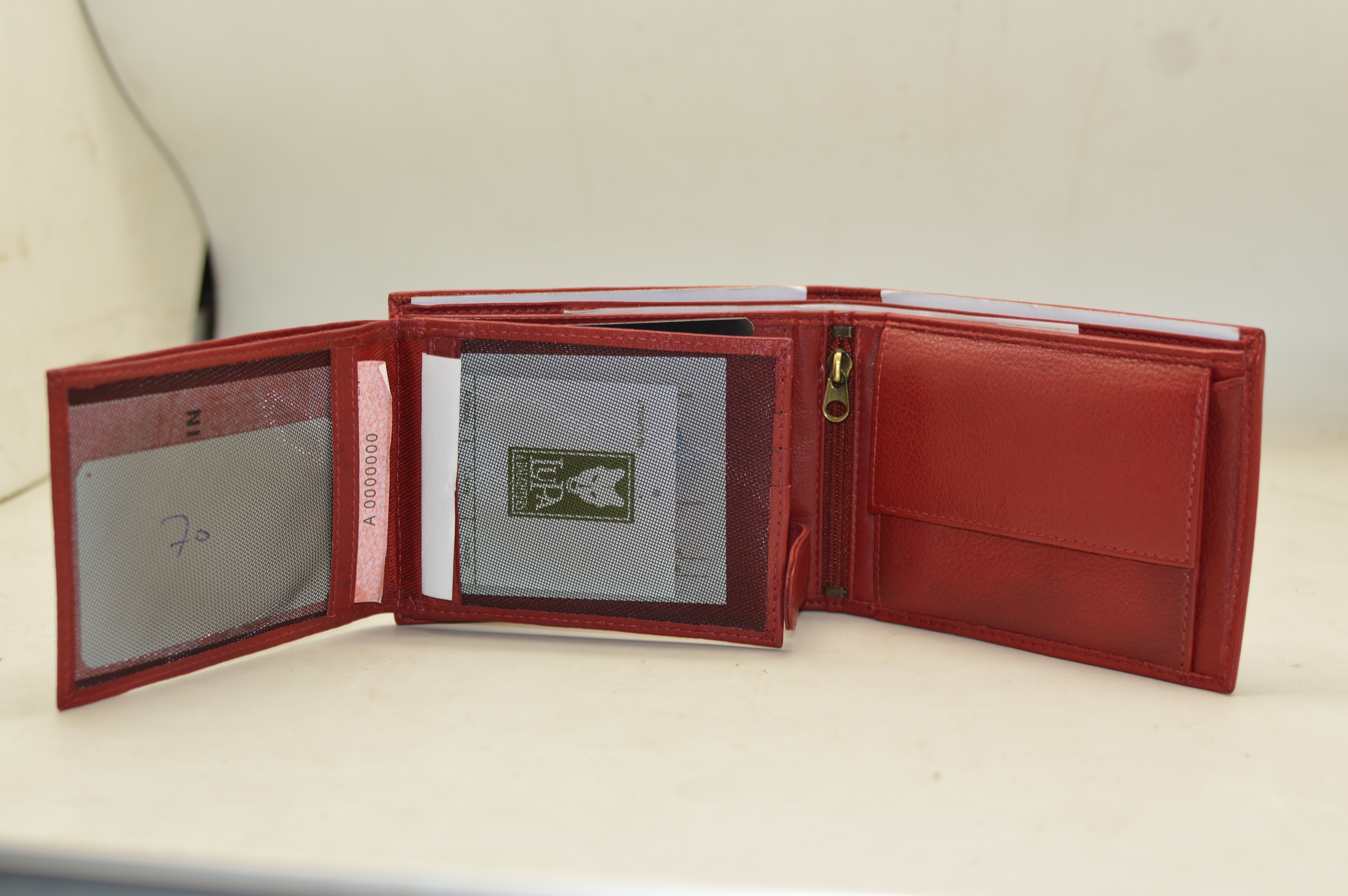 Red Leather Wallet Design: European