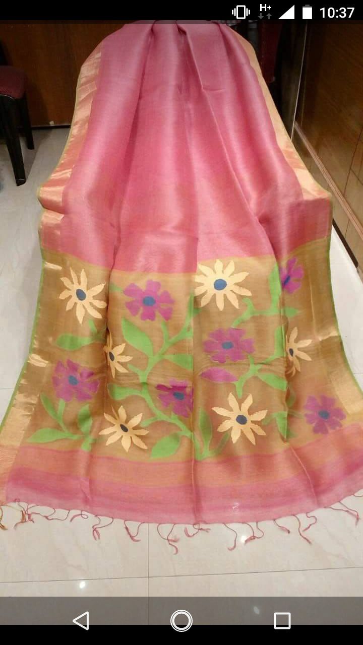 Linen Jamdani Saree - Zari Work, Banarsi Style | Vibrant Colors, Patterned Elegance, Perfect For Weddings And Festivals