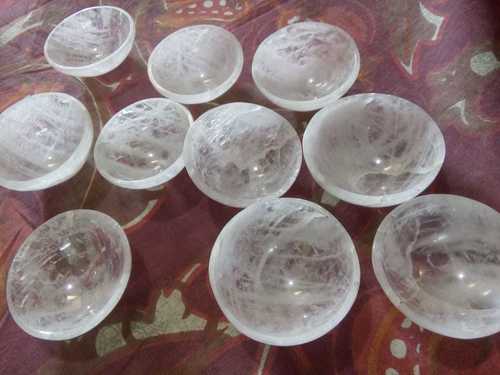 Crystal Stone Bowl - Natural Good Quality | 2-4 Inches, Black Lines, 20 Grams, Healing Vibrations