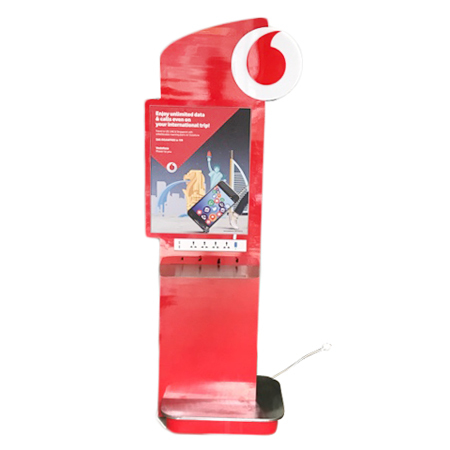 Mobile Charging Station - Metal & Plastic, 40x30x150cm, Red | 4 USB Ports, Fast & Smart Charging, Shockproof, Durable Design