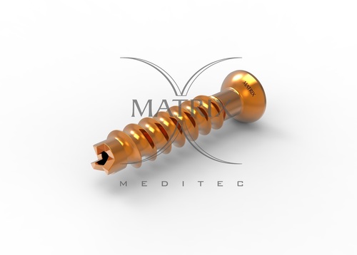 MP Cannulated Screw - Titanium 4.0mm Diameter, Golden Color | For Treatment of Common Fractures and Arthrodesis