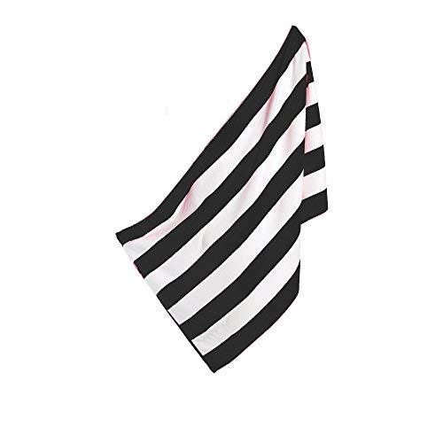 Cotton Towel - 100% Cotton, 70x140 Cm, White With Black | Eco-friendly, Quick Dry, Soft Touch, Water Absorbent, Yarn Dyed