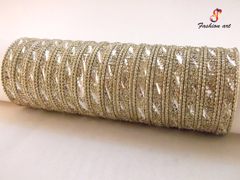 Hotline Antique Metal Bangles Set - Diameter: 2.4