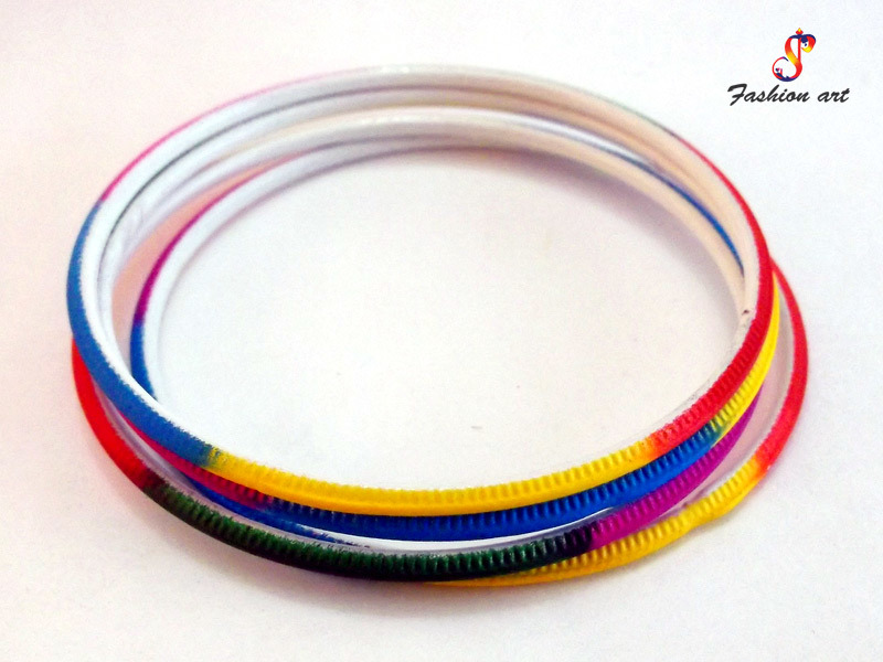 Pk Metal Bangle - Metal, 2.5 Inches Diameter, Multicolored, 10 Grams Weight - Glossy Finish, Fashion Accessory For Women, Ideal For Everyday Wear, Bulk Packaging