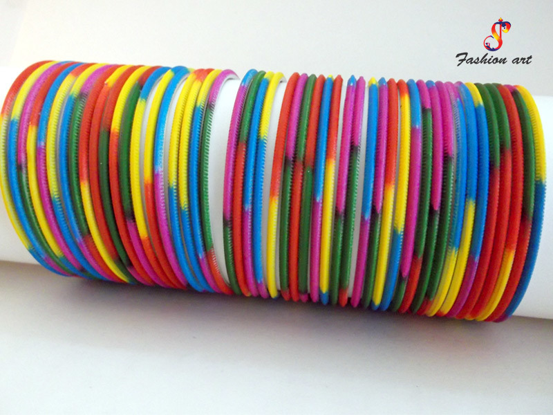 Pk Metal Bangle - Metal, 2.5 Inches Diameter, Multicolored, 10 Grams Weight - Glossy Finish, Fashion Accessory For Women, Ideal For Everyday Wear, Bulk Packaging