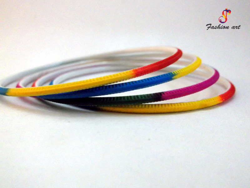 Pk Metal Bangle - Metal, 2.5 Inches Diameter, Multicolored, 10 Grams Weight - Glossy Finish, Fashion Accessory For Women, Ideal For Everyday Wear, Bulk Packaging