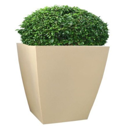 Fox Tall Square Pot - Plastic Material, 15x15x30 cm, Cream Color | Ideal for Home and Garden Decoration and Planting