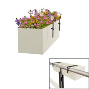Fox Railing Pot - Plastic Material , White Color for Versatile Home and Office Use