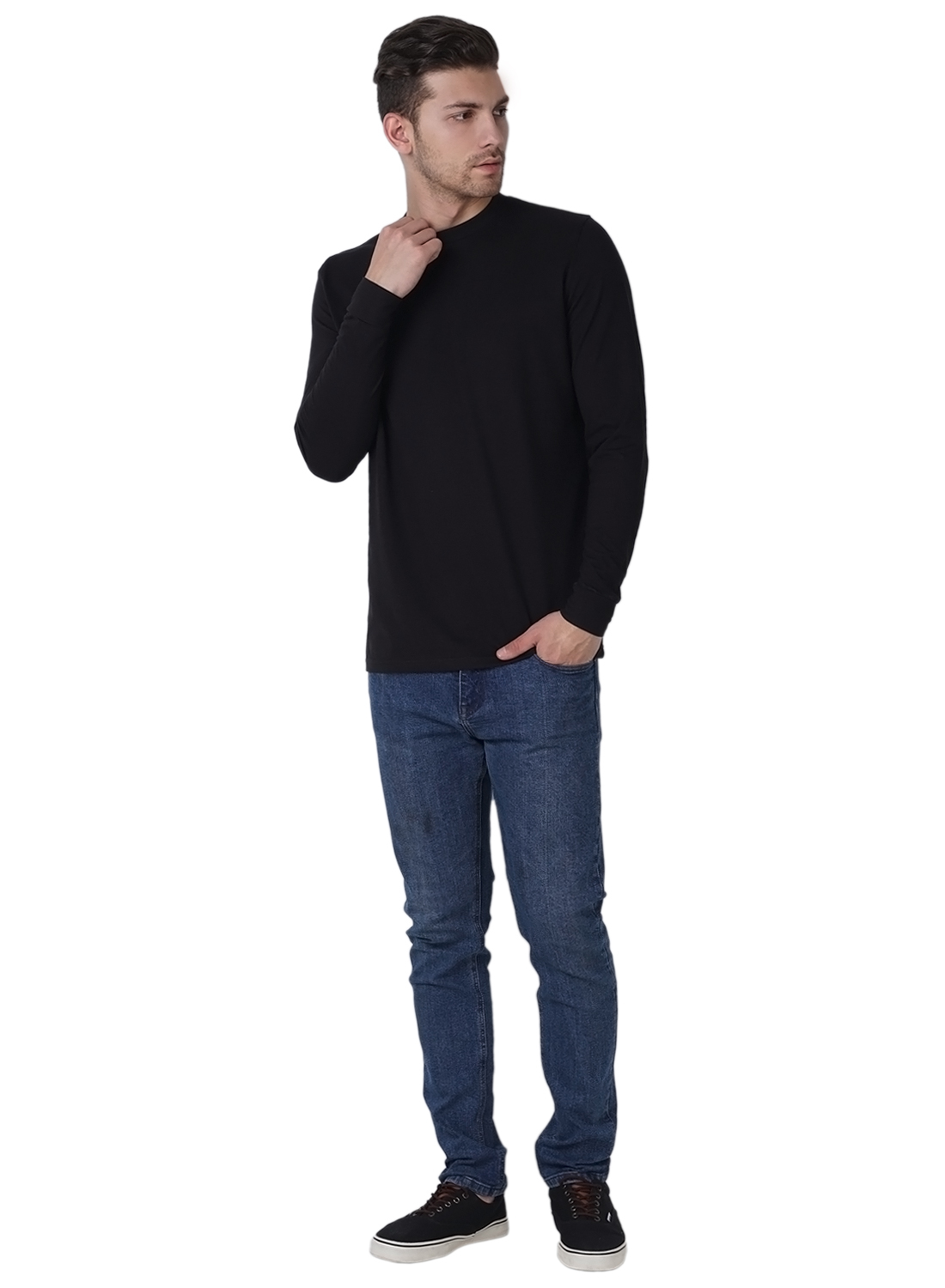 Wake Up Competition Solid Men's Round Neck Black T-shirt