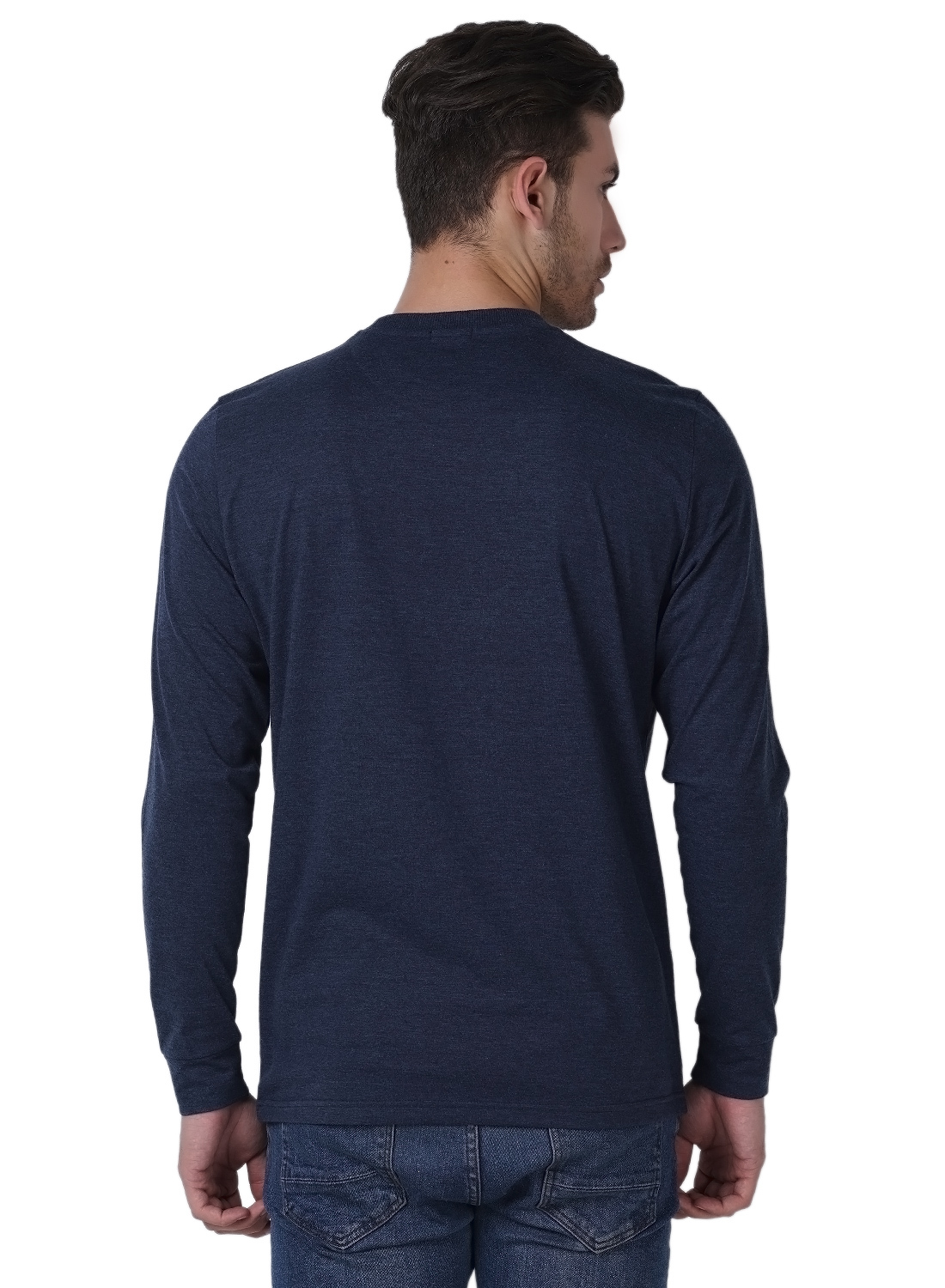 Wake Up Competition Solid Men's Round Neck Denim T-shirt