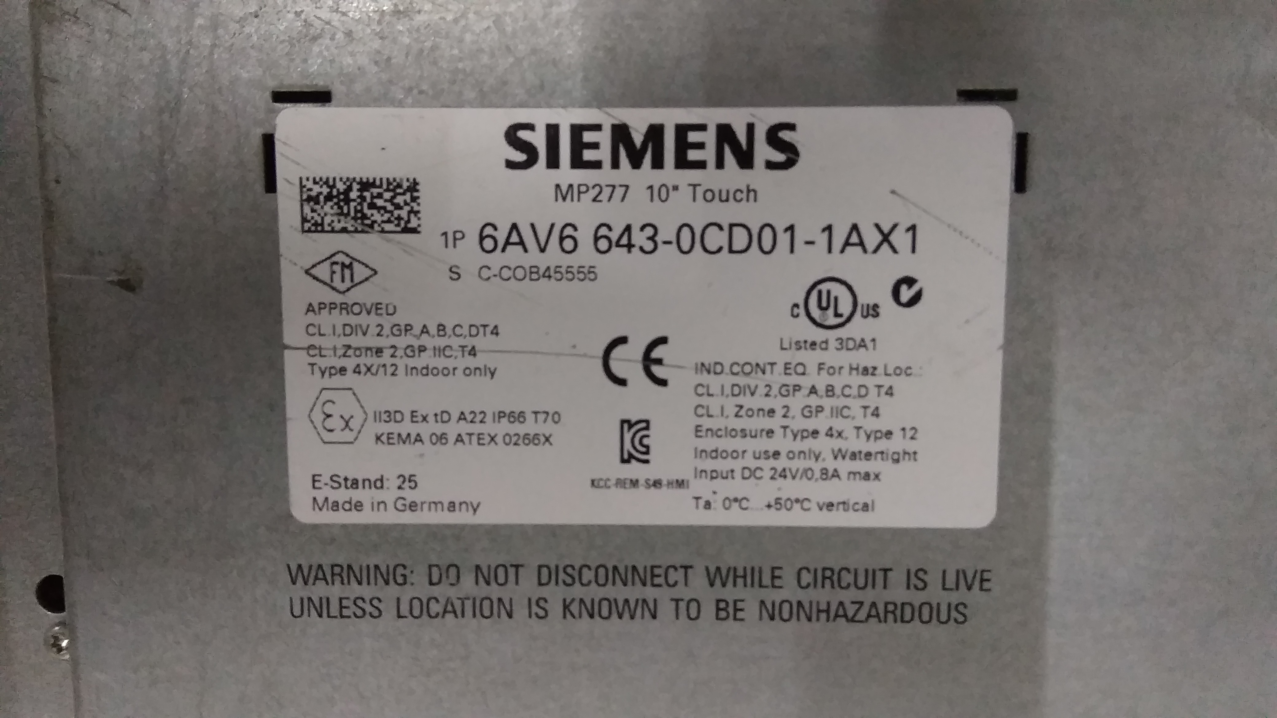 Hmi 6av6 643-0cd01-1ax1
