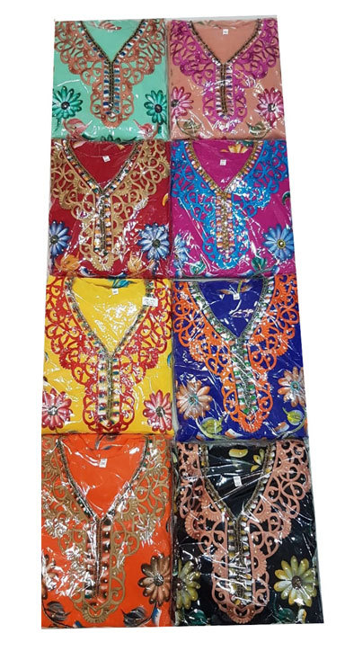 Floral Design Ladies Kaftan - Customized Size, Chiffon & Georgette Fabric, Elegant White Color