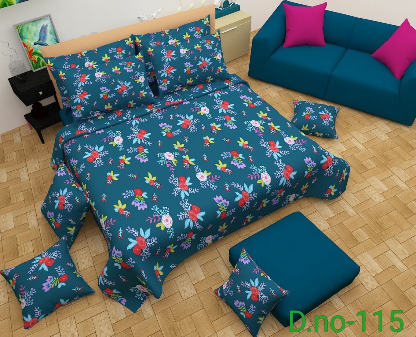 Poly Cotton 3d Printed Bedsheet