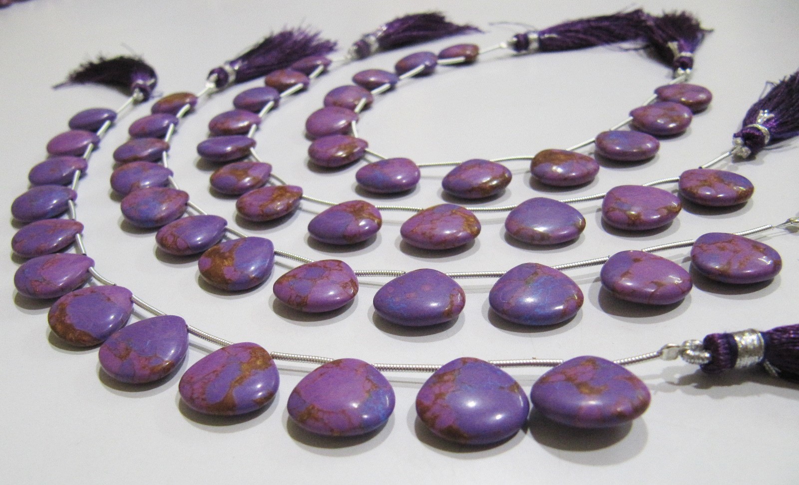 Aaa Quality Purple Copper Tourquoise Heart Shape Plain Beads