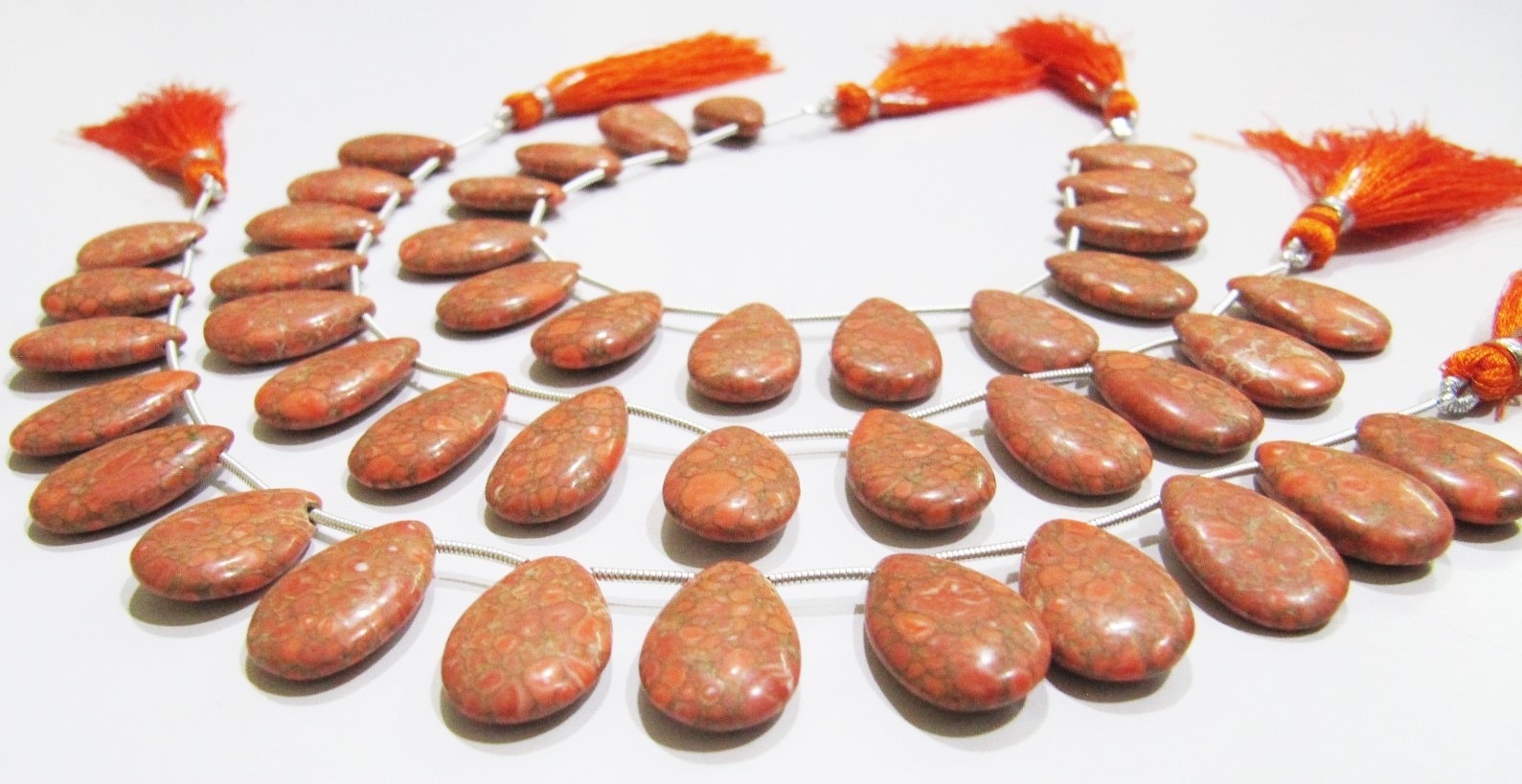 Green Aaa Quality Orange Copper Tourquoise Pear Shape Beads