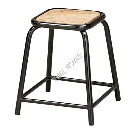 Bar Stool - Iron and Polished Wood Finish | Stylish Furniture Accessory