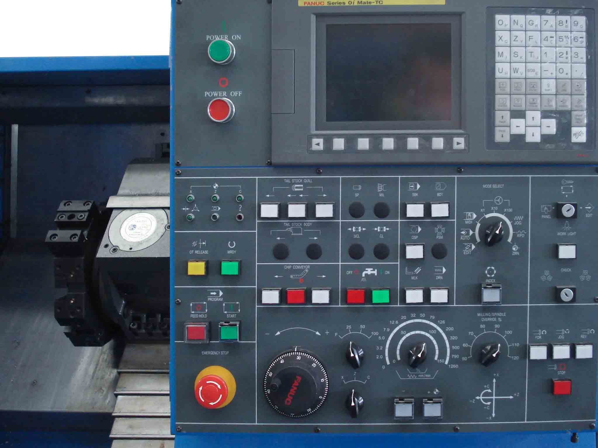 Blue Easy Operation Cnc Lathe Slant Bed