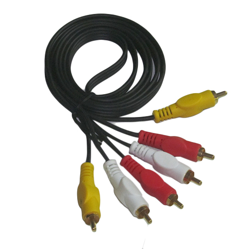 3 RC 05 Connector - PVC Insulated, Multi-Color, Round Conductor , High Voltage Voltage Connection for DVD, CD Players and TV Integration