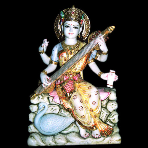 मार्बल सरस्वती मूर्ती