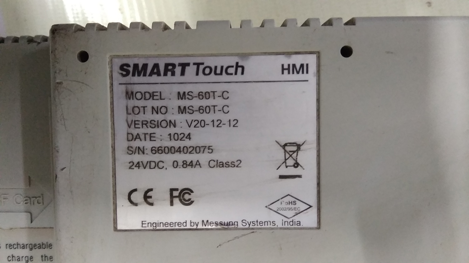 Hmi Ms-60t-c - 6 Inch Resistive Touchscreen, 800x480 Resolution | 24vdc Input, Ethernet Communication, Industrial Process Monitoring & Control