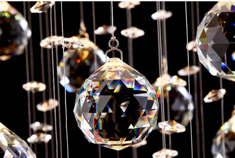 Crystal Chandelier - K9 Crystal Ss304 Stainless Steel, 30 Inch Diameter X 96 Inch Height, 36w Led Lamps, Elegant Bright Illumination
