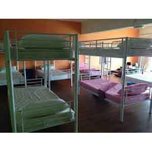 Hostel Bunk Bed - Color: Green White