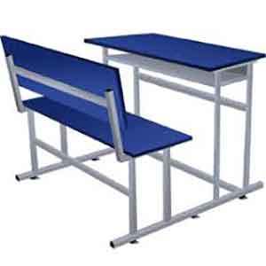 School Desk Bench - Color: Blue Grey
