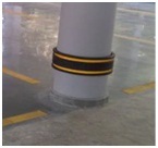 Pillar Corner Guard - Rubber, 100x100x900mm, Black, Road Safety Usage