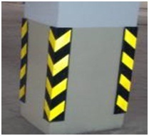 Pillar Corner Guard - Rubber, 100x100x900mm, Black, Road Safety Usage